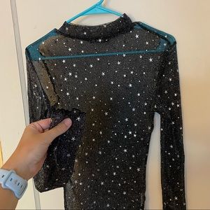 See-Through Sparkly Stars Top